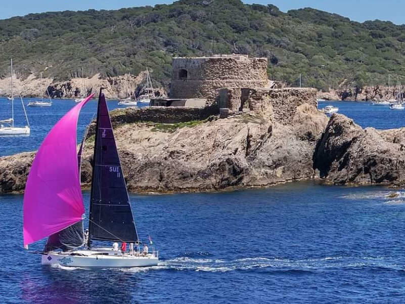 Poisson Garou sous spi lors de la semaine de Porquerolles 2024